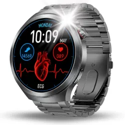 Smartwatch Zegarek Męski Angelo AT475 czarny Kardiowatch EKG HRV Rozmowy Menu PL 4 Paski
